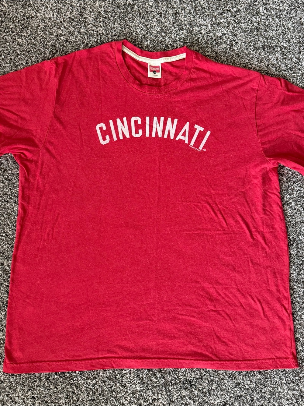 Homage Cincinnati T Shirt Men’s 2XL Red Tri Blend Graphic Short Sleeve Ohio Tee